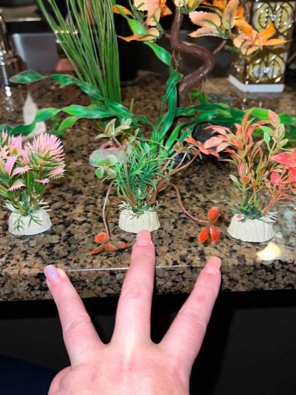 Set of Fish Aquarium Decoration. Total of 18 fake foliage items.